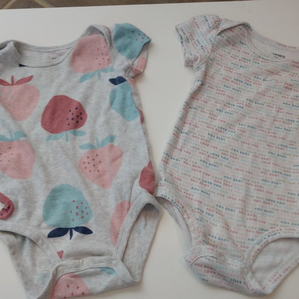 Carters two pair onesies 12m